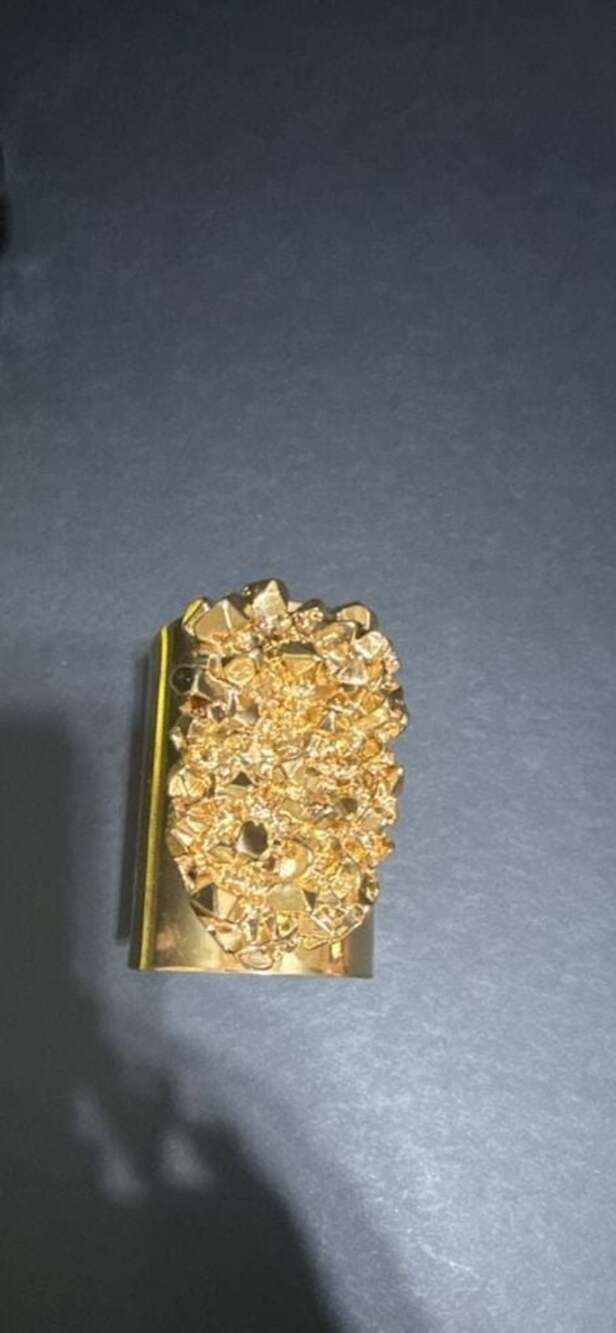 Michael Kors Gold-Tone Textured Studded Cuff Bracelet